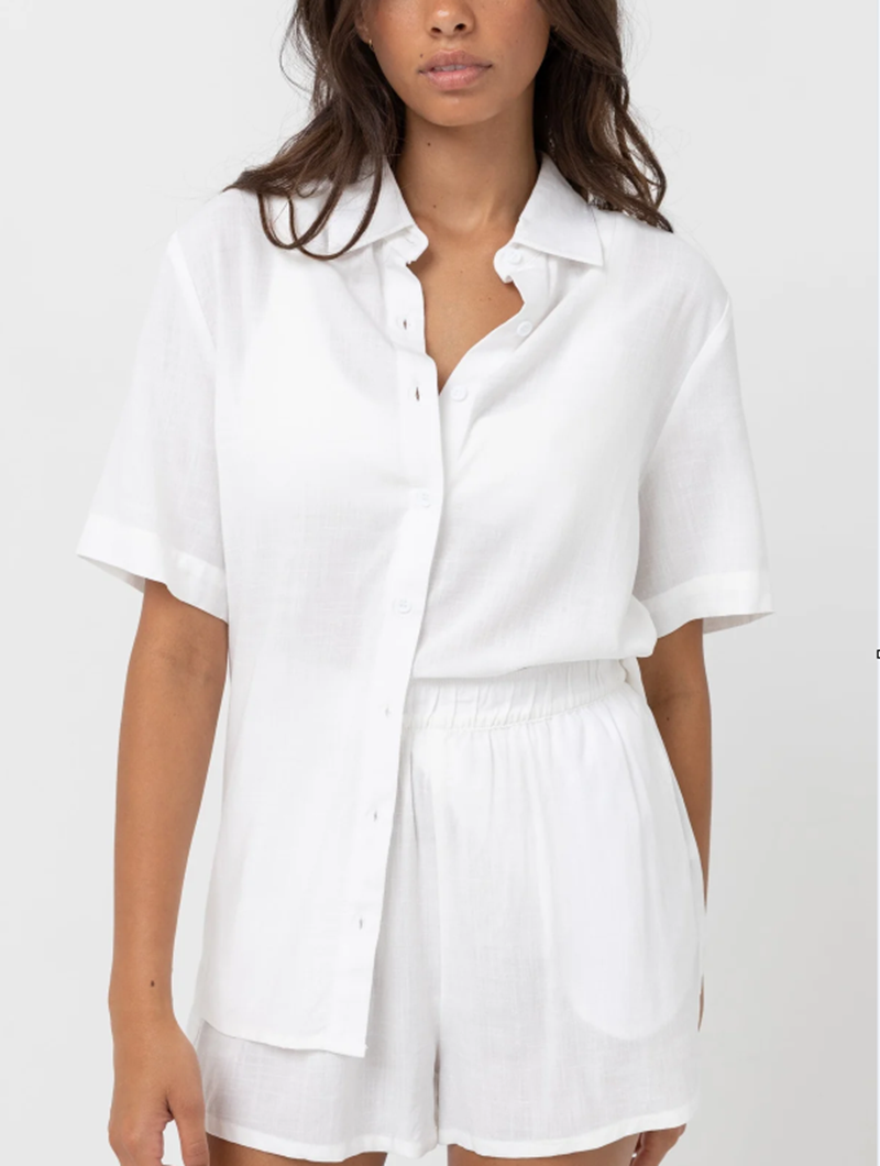 Rhythm Classic Lounge Shirt in White