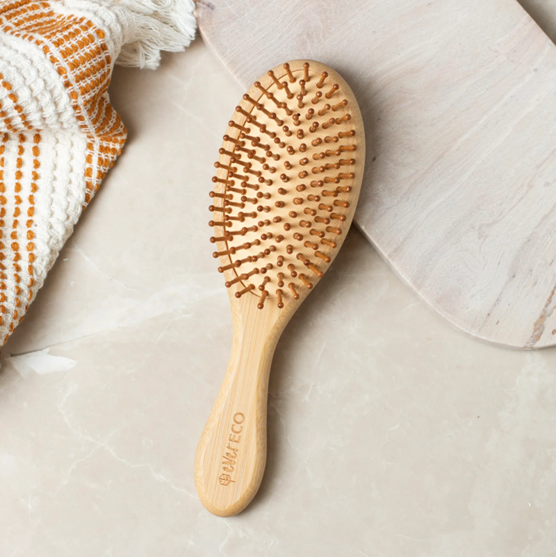 Oval bamboo hair brush